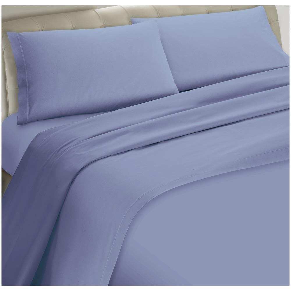 Set Completo Lenzuola 100% Microfibra - Matrimoniale Maxi, Lenzuolo Sopra 260 X 290 Cm, Lenzuolo Sotto 180 X 200 X 25 Cm, 2 Federe 52 X 82 Cm - Avio - Foto 1