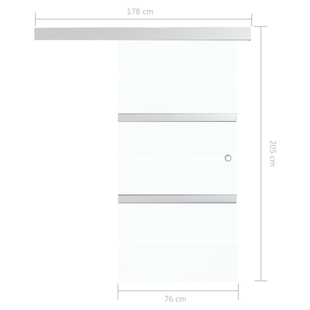 Porta Scorrevole Fermi Vetro Esg E Alluminio Argento 76x205 Cm - Foto 8