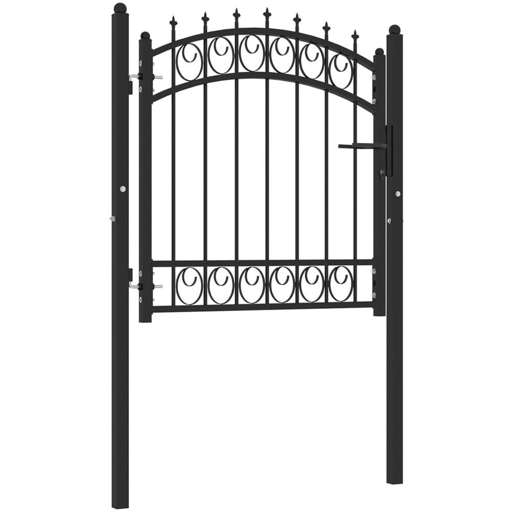 Cancello Per Recinzione Con Punte In Acciaio 100x100 Cm Nero - Foto 2