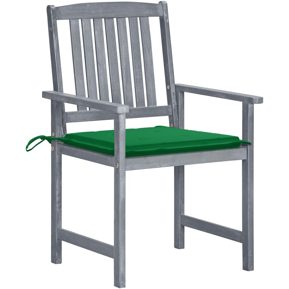 Sedie da Giardino con Cuscini 8 pz in Massello di Acacia Grigie - Foto 3