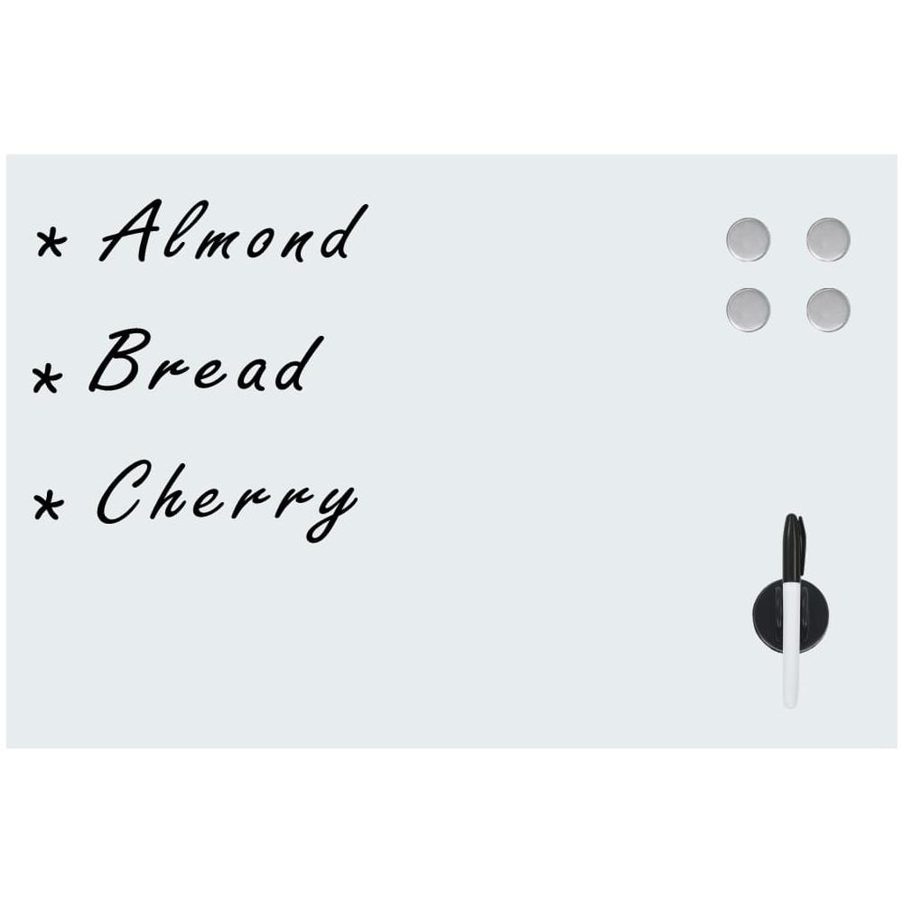 Lavagna Magnetica a Parete in Vetro 60x40 cm Bianca - Foto 3