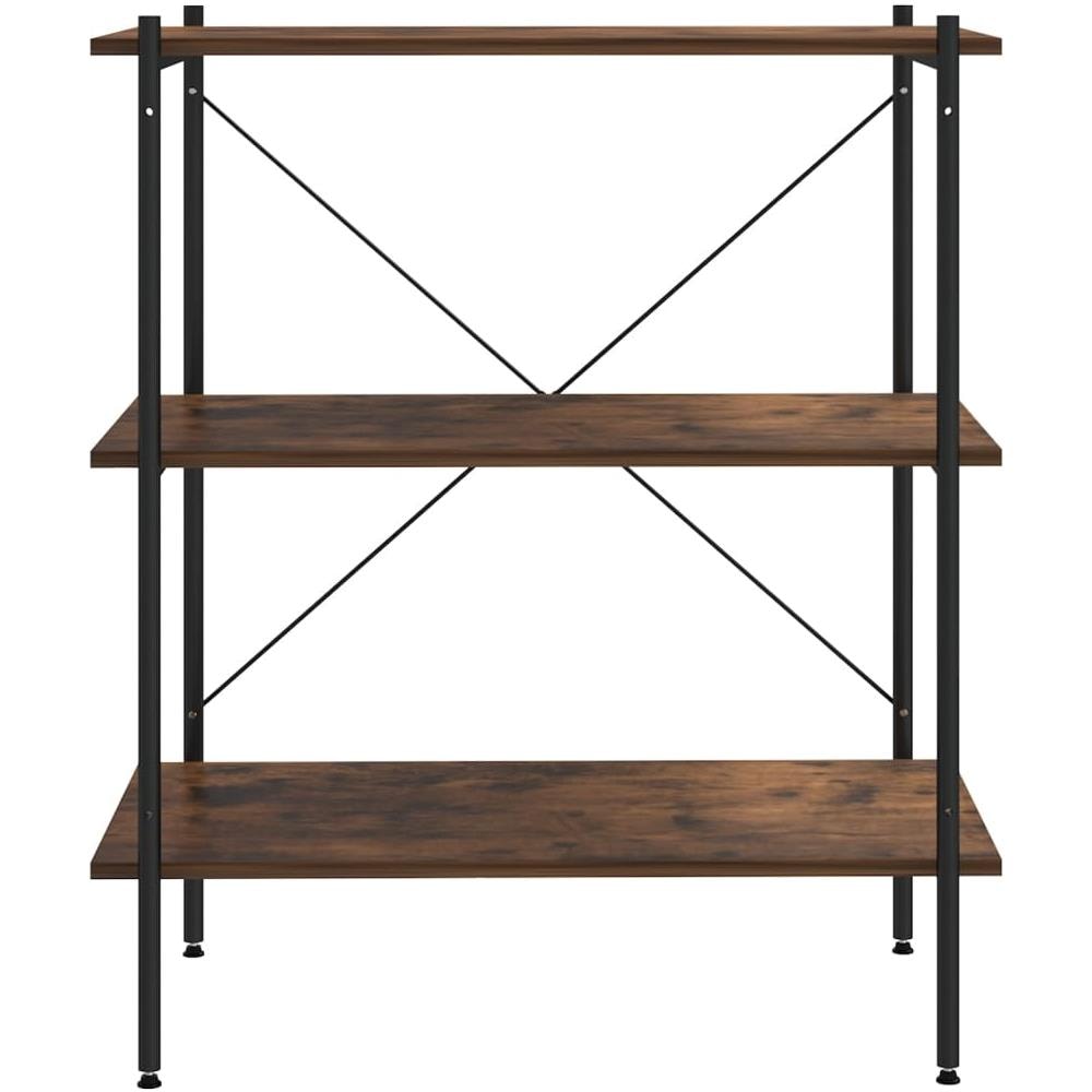 Scaffale con 3 Mensole Nero e Naturale 80x40x92 cm - Foto 3