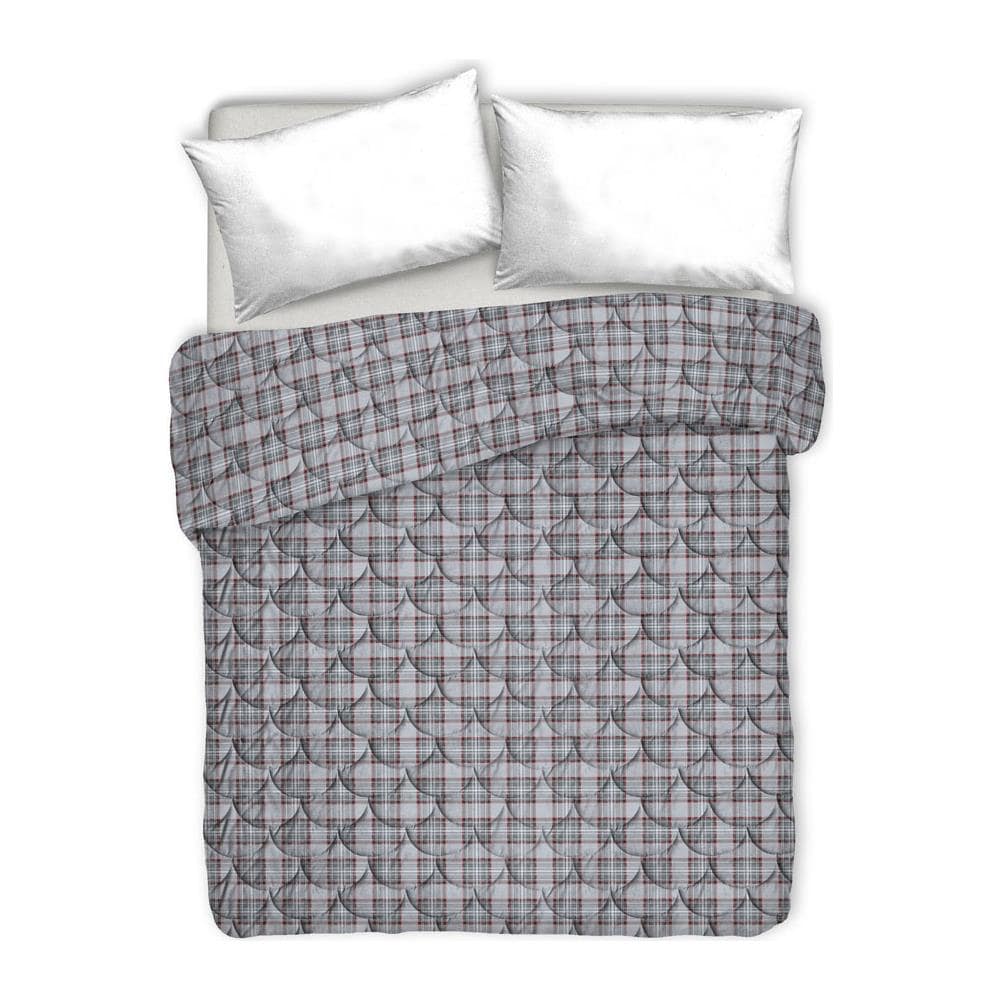 Copripiumino In Flanella Di Cotone BIANCHERIAWEB - Design Tartan Con Cervo, Singolo, Colore Beige | Made In Italy - Foto 7