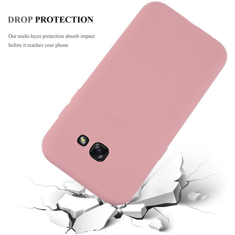 Custodia Compatibile Con Samsung Galaxy A7 2017 In Candy Rosa - Coperchio Protettivo In Silicone Tpu Flessibile - Foto 8