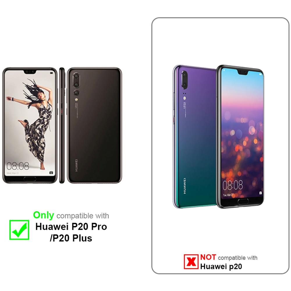 Custodia Compatibile Con Huawei P20 Pro In Blu Scuro Nero - Coperchio Protettiva Con Chiusura Magnetica, Funzione Stand E Tasca Per Le Carte - Foto 2