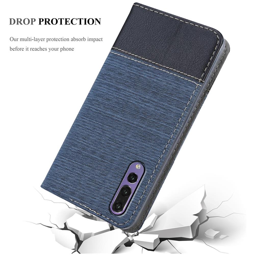 Custodia Compatibile Con Huawei P20 Pro In Blu Scuro Nero - Coperchio Protettiva Con Chiusura Magnetica, Funzione Stand E Tasca Per Le Carte - Foto 8
