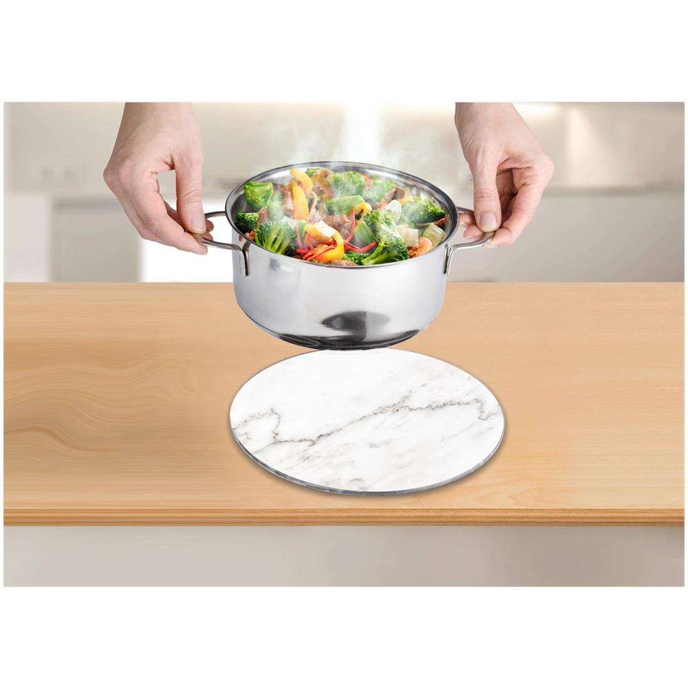 Supporto Per Pentola, Vetro, Motivo Marmo, Ø 20 Cm, Wenko - Foto 4