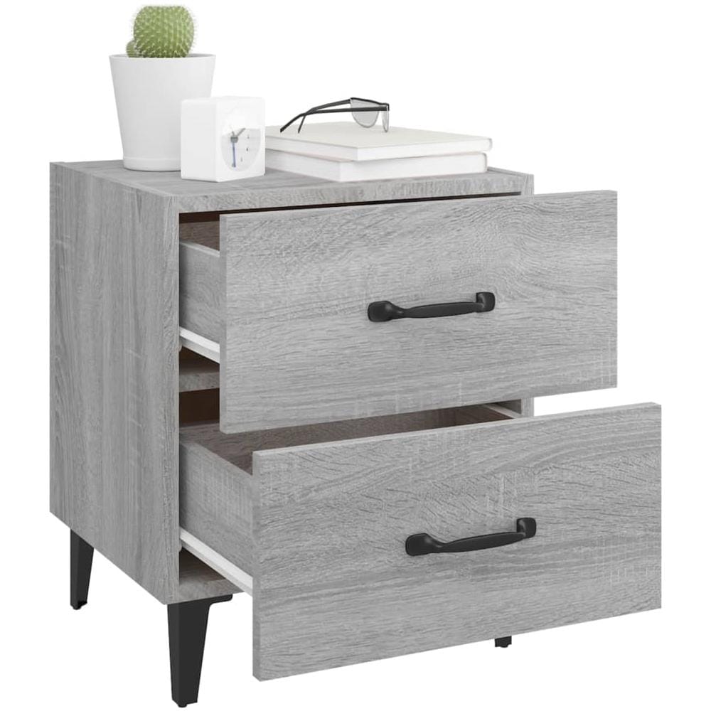 Comodino Grigio Sonoma 40x35x47,5 Cm - Foto 2