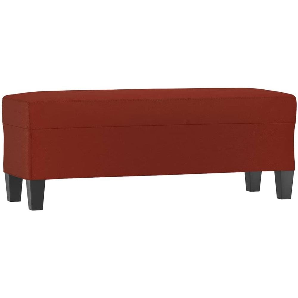 Panca Rosso Vino 100x35x41 Cm In Similpelle - Foto 2