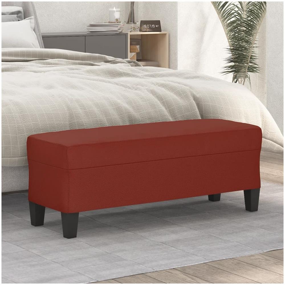 Panca Rosso Vino 100x35x41 Cm In Similpelle - Foto 1