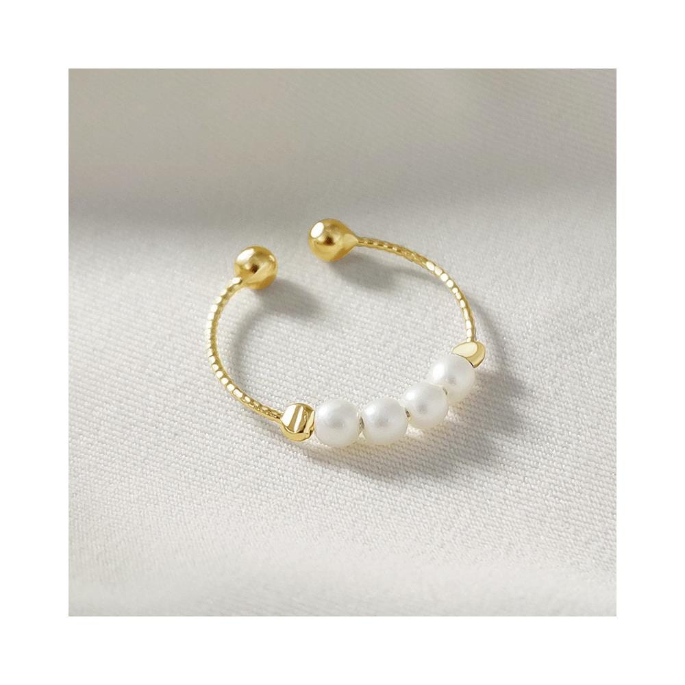 Anello Antistress Regolabile Con Perline Girevoli Gold S - Foto 2