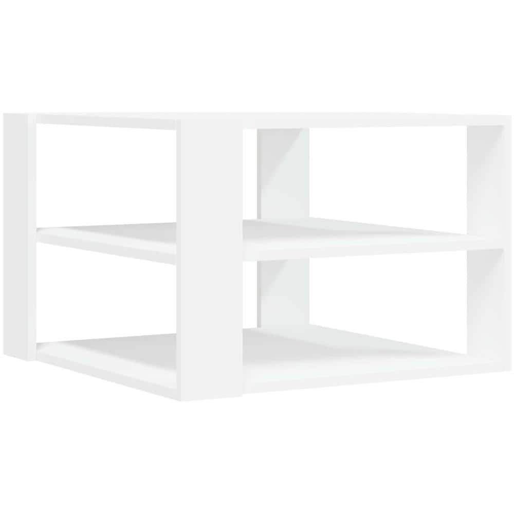 Tavolino Da Salotto Bianco 59,5x59,5x40 Cm In Legno Multistrato - Foto 2