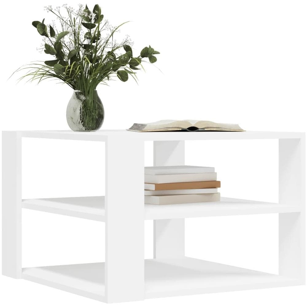 Tavolino Da Salotto Bianco 59,5x59,5x40 Cm In Legno Multistrato - Foto 3