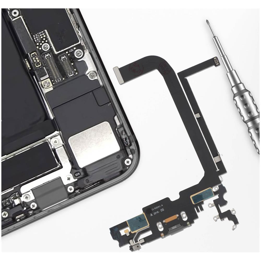 Connettore Di Ricarica Lightning Per Iphone 13 Pro Max Con Microfono, Grigio - Foto 2