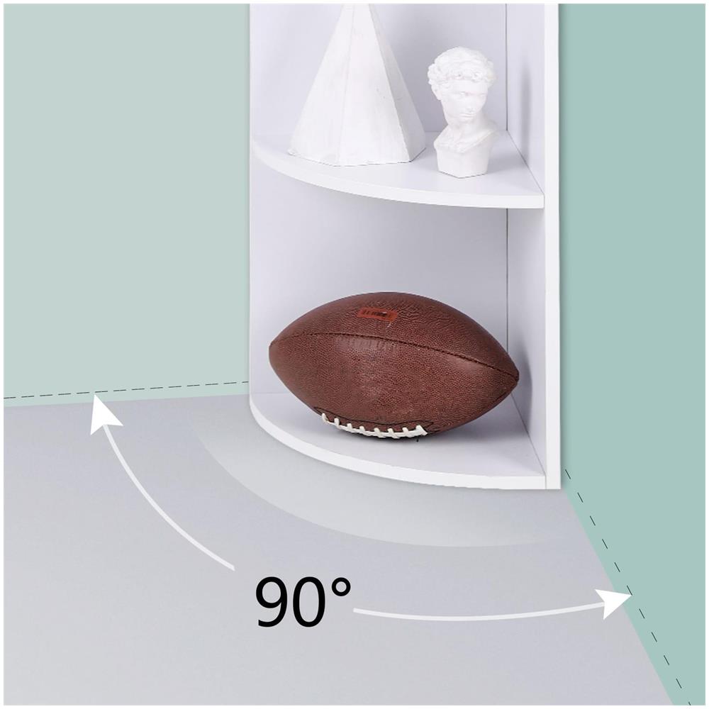 Libreria Valora CORNER SHELF bianca dal design moderno per soggiorno - Foto 8