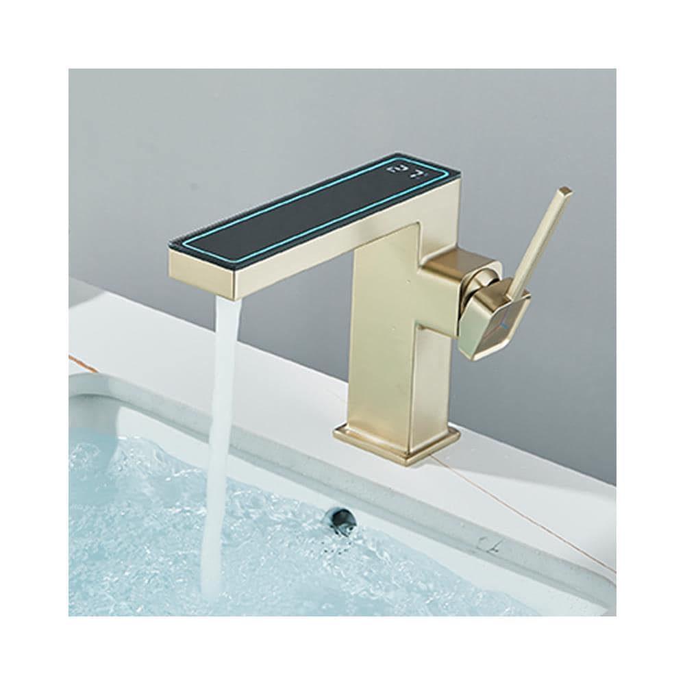 Rubinetto per lavabo da bagno, Blackswan, tipo M343, modello oro opaco, con display digitale, dimensioni 20,3 cm - Foto 2