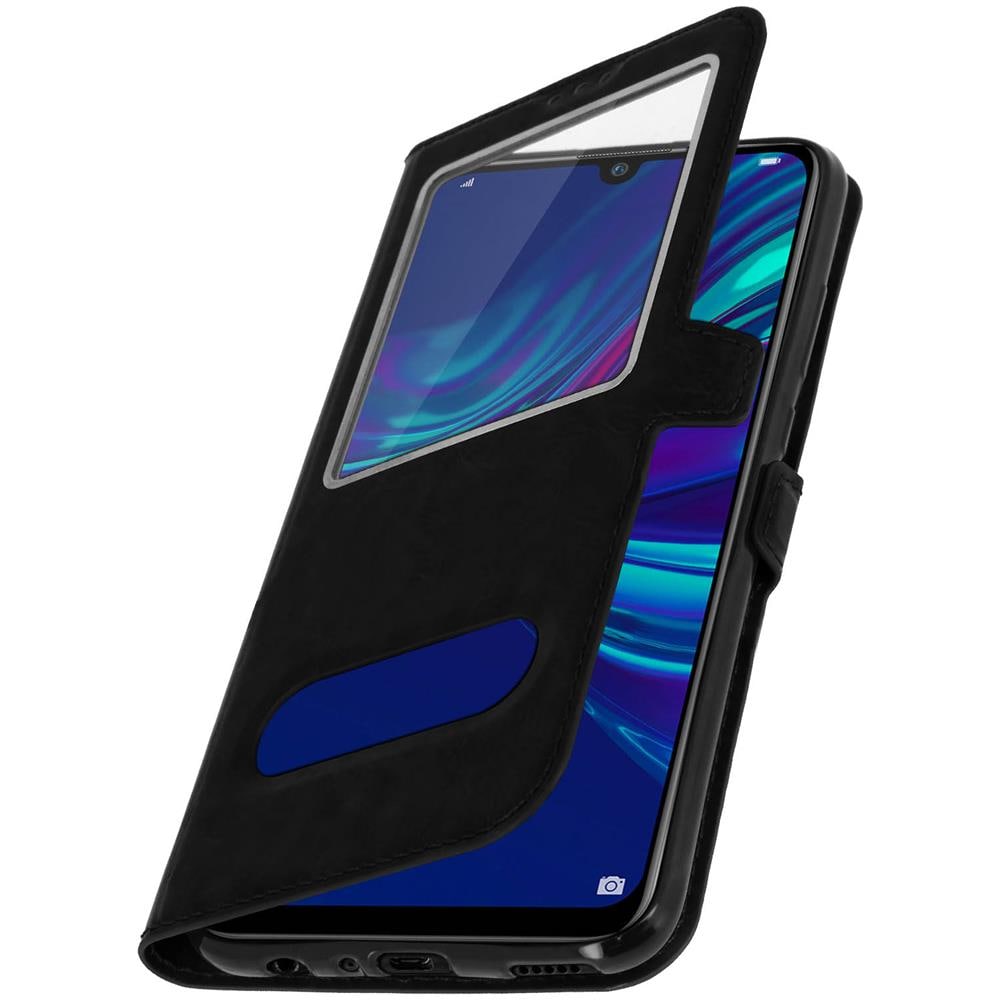 Custodia Huawei P Smart 2019 Sportellino 2x Finestre Cover Silicone - Nero - Foto 2