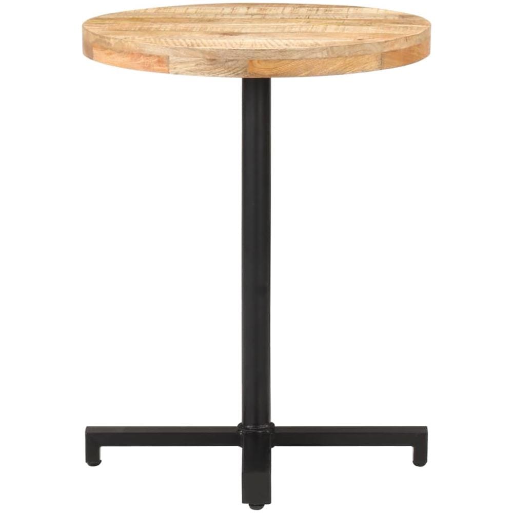 Tavolino Da Bistrot Rotondo 60x75 Cm In Legno Di Mango Grezzo - Foto 2