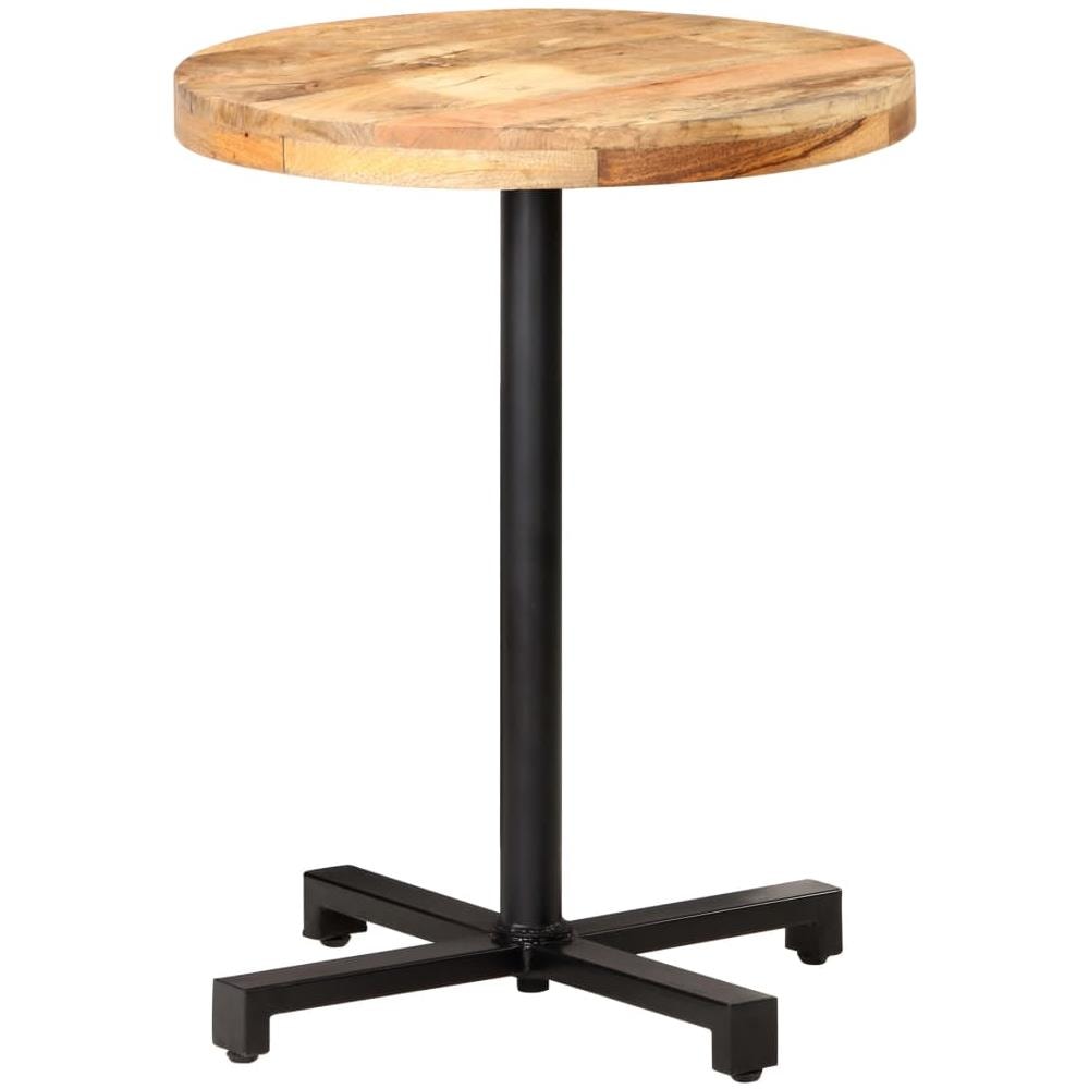 Tavolino Da Bistrot Rotondo 60x75 Cm In Legno Di Mango Grezzo - Foto 8