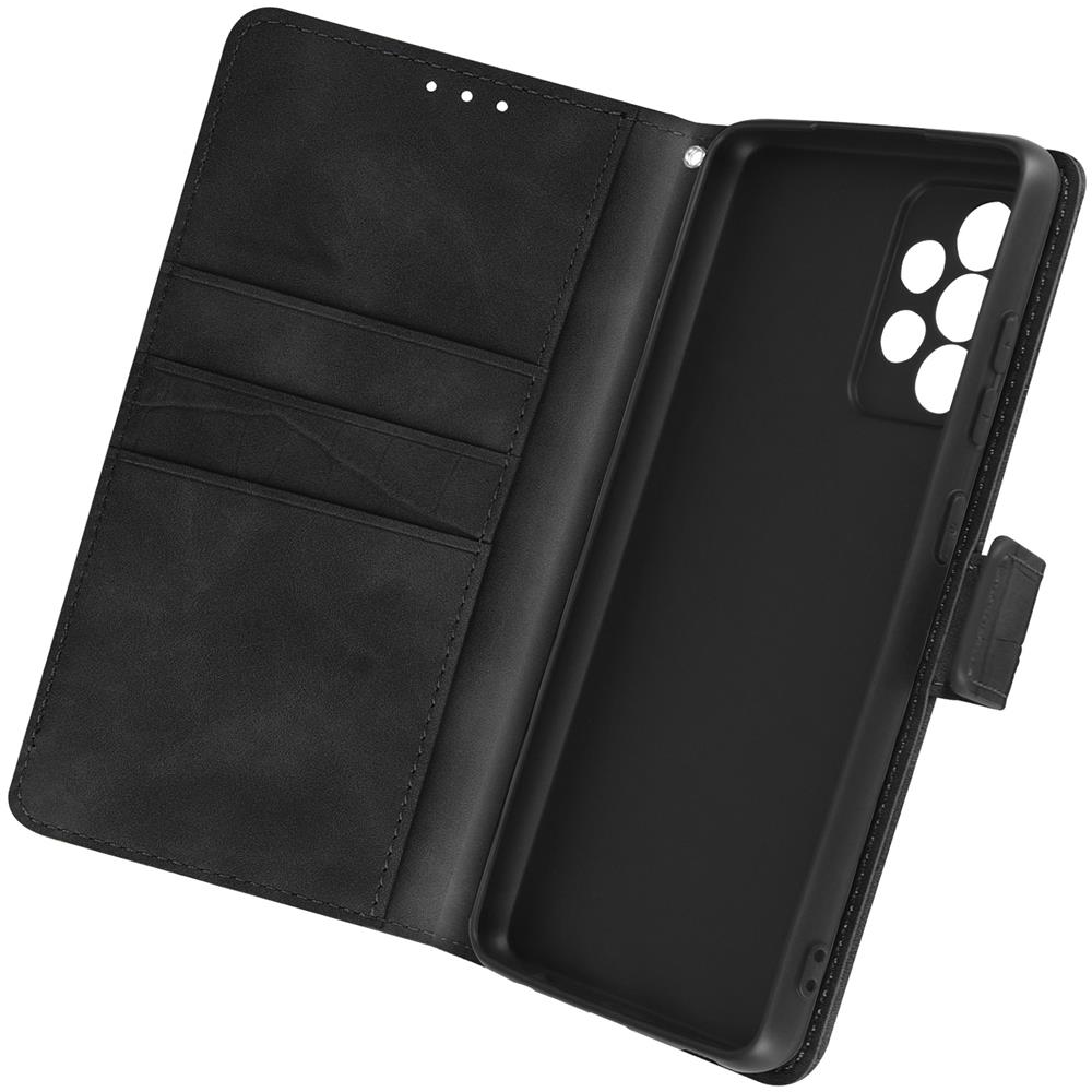 Custodia Per Samsung A52 Effetto Coccodrillo, Portafoglio, Supporto Video Nera - Foto 1