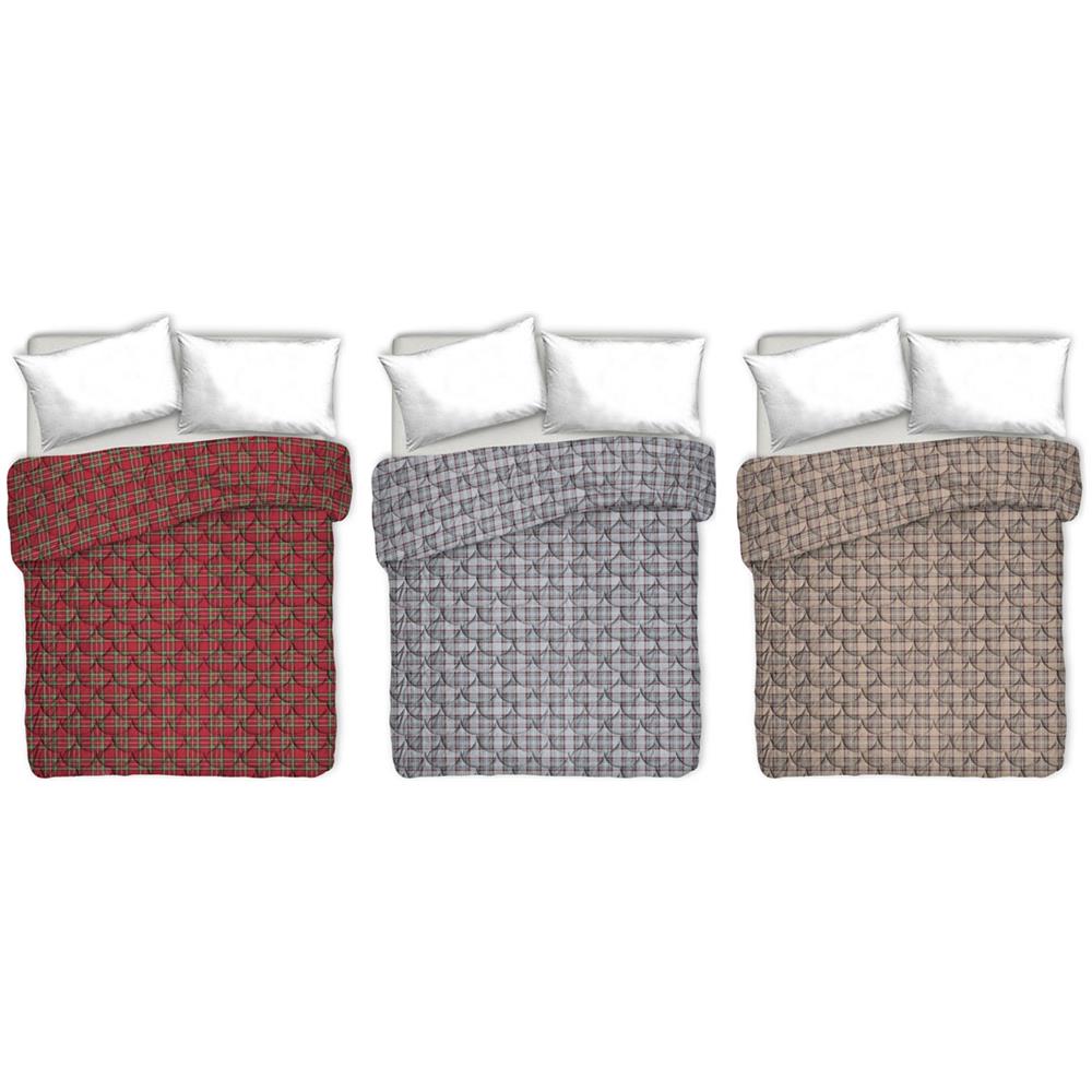 Trapunta Piumone Invernale Linea Pensieri Delicati Disegno Tartan Scozzese Matrimoniale Rosso - Foto 5