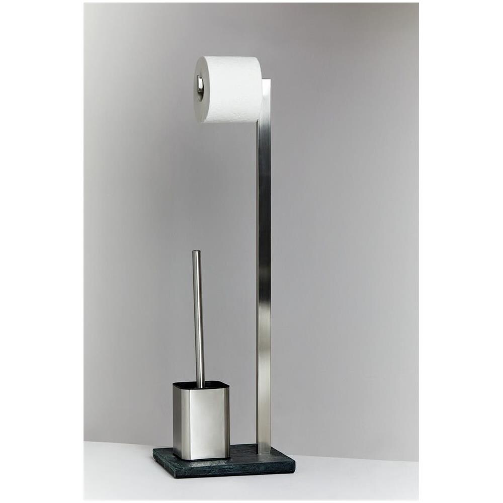 Porta Carta Igienica E Scopino Per Wc, Slate Rock - 2 In 1, - Foto 2