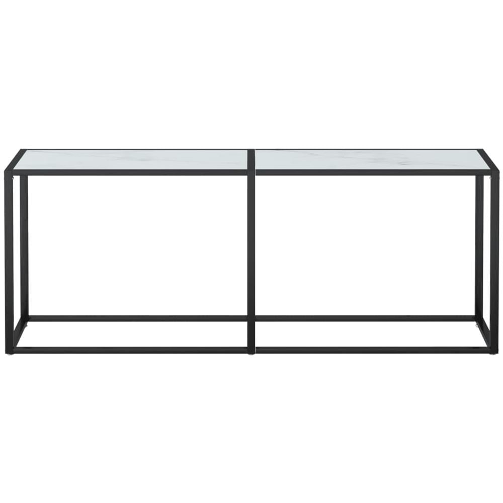 Tavolo Consolle Marmo Bianco 180x35x75,5 Cm In Vetro Temperato - Foto 3