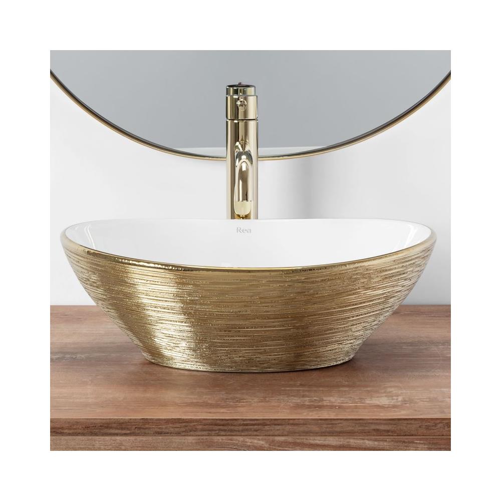 Lavabo Da Appoggio Sofia Brush Gold - Foto 2