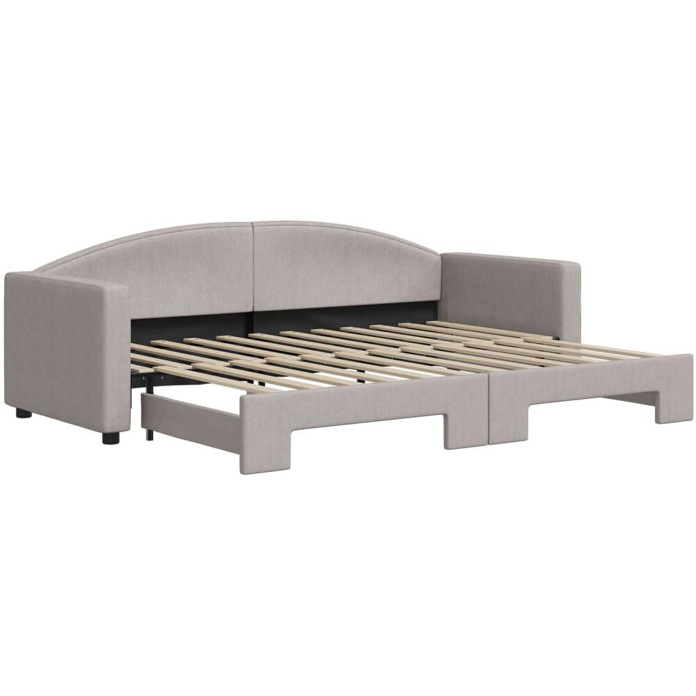 Divano Letto Con Letto Estraibile Tortora 80x200 Cm Tessuto - Foto 2