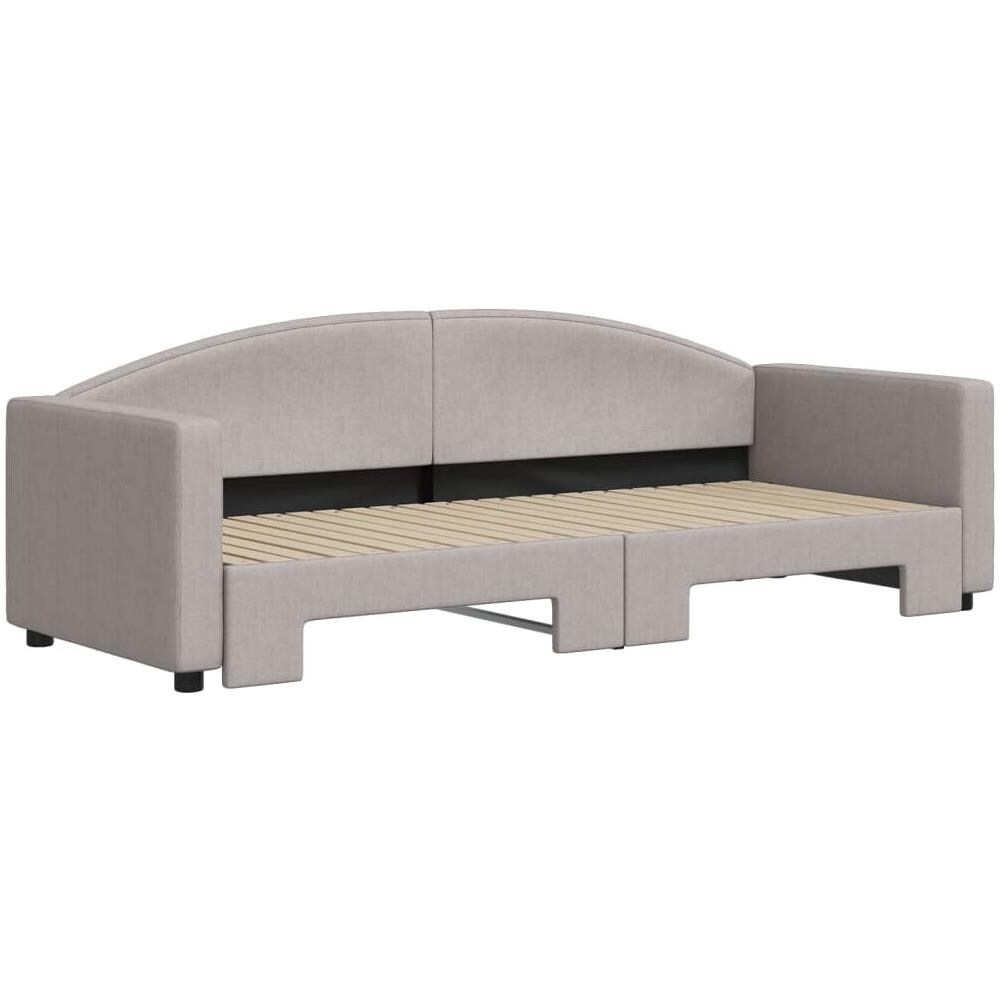 Divano Letto Con Letto Estraibile Tortora 80x200 Cm Tessuto - Foto 3