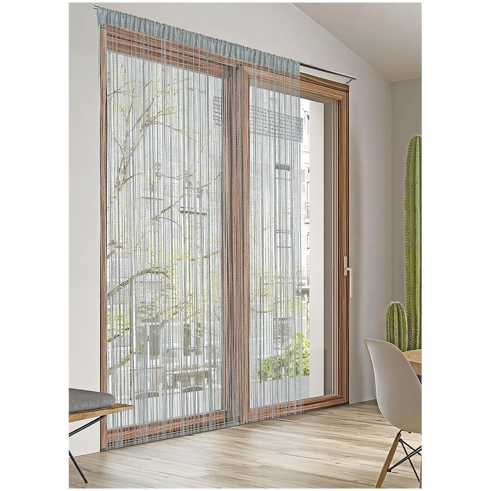 Tenda Antimosca Antirumore Caduta Pannello Porta Finestra Casa Multistring Silver 100x200 Grigio - Foto 1