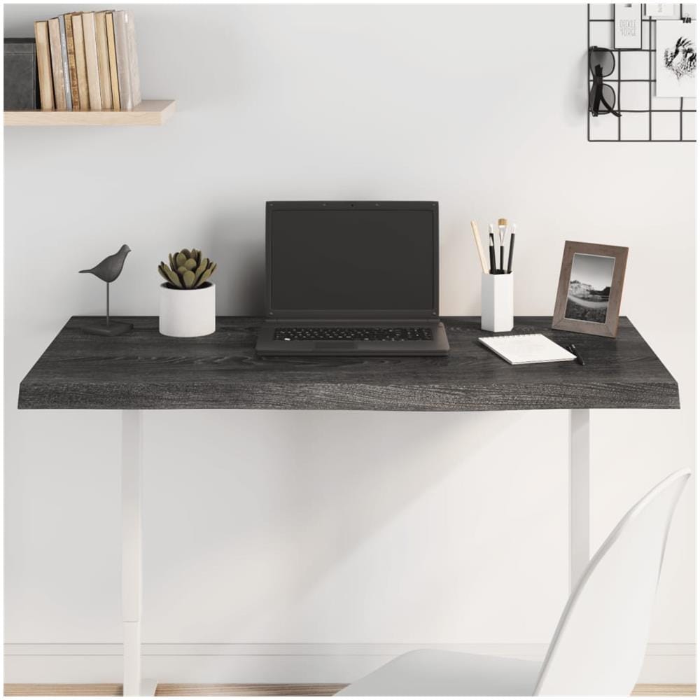 Piano Tavolo Marrone 100x50x (2-4) cm Rovere Massello Trattato - Foto 1