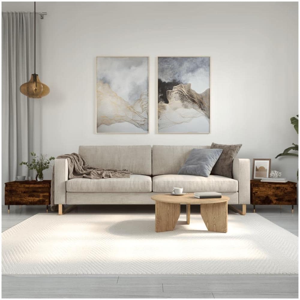 Tavolini Salotto 2pz Rovere Fumo 50x46x35 Cm Legno Multistrato - Foto 1