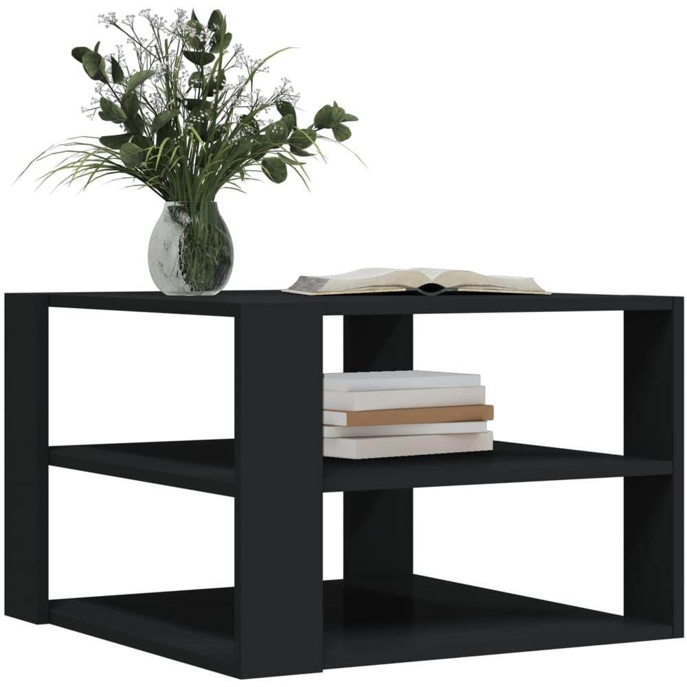 Tavolino Da Salotto Nero 59,5x59,5x40 Cm In Legno Multistrato - Foto 3