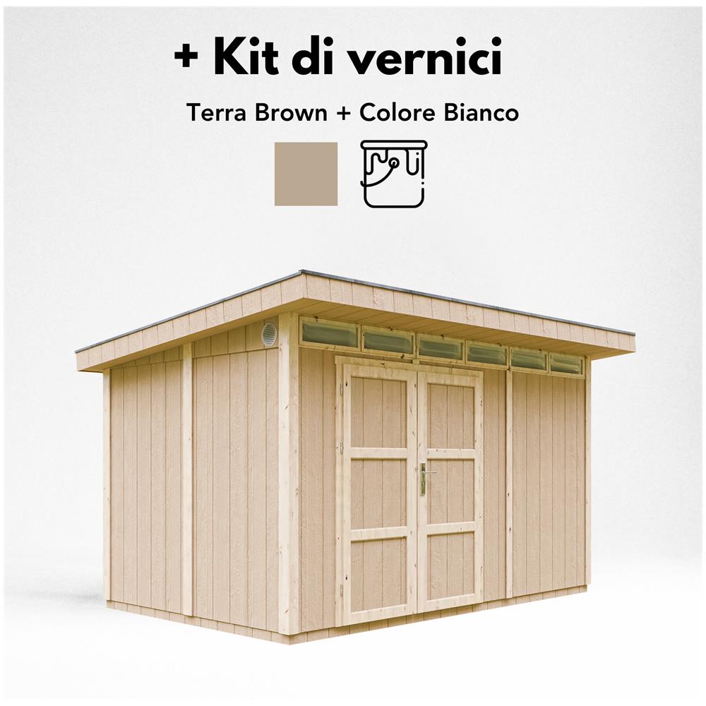 Casetta da giardino con pannelli in legno Lp Smartside 8,7 m² con pavimento e piastrelle bituminose - L161x294x239 cm - M904a - Terra Marrone - Foto 2