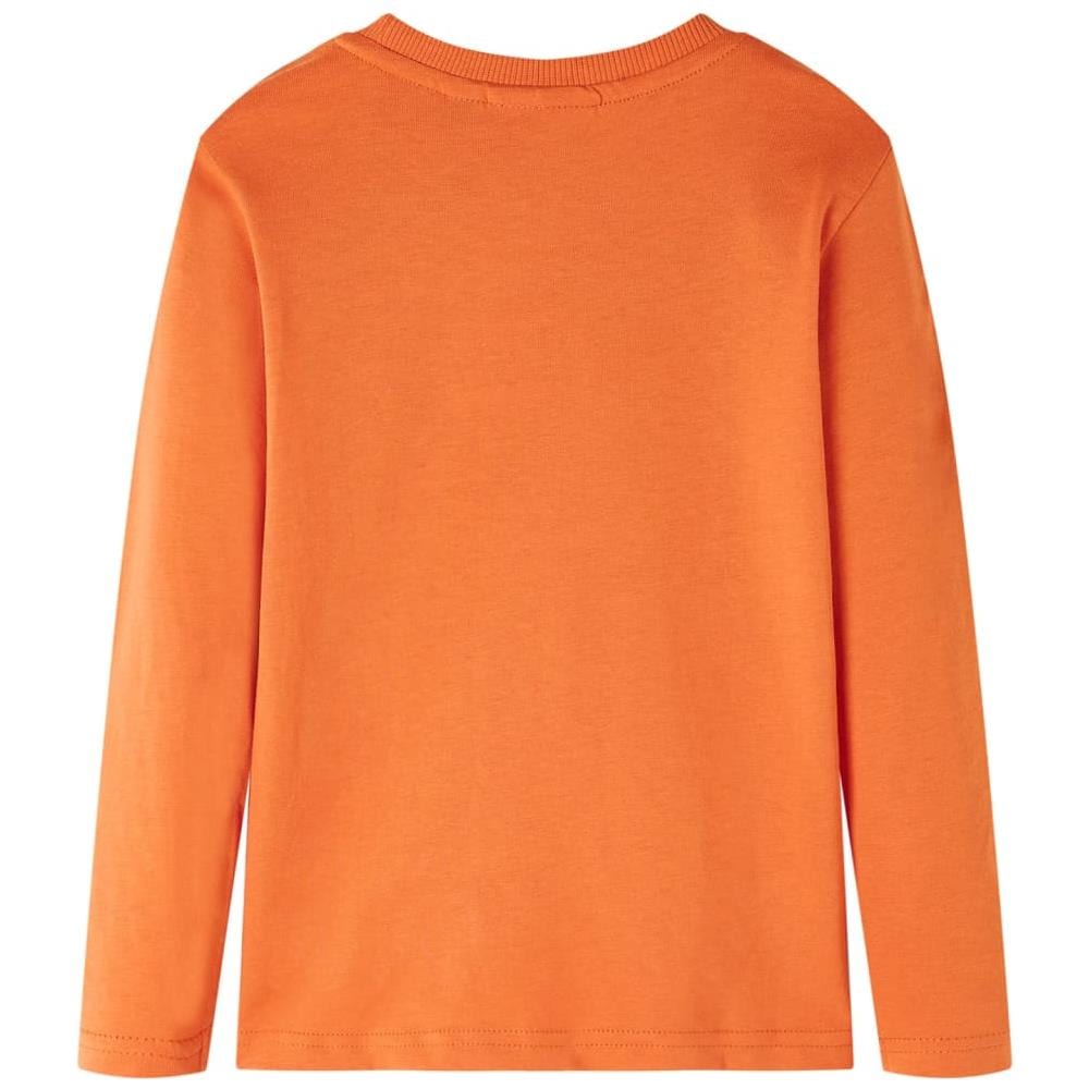 Maglietta Per Bambini Maniche Lunghe Stampa Aereo Arancione Scuro 104 - Foto 2