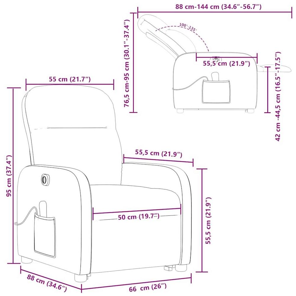 Poltrona Alzapersona Massaggi Elettrica Grigio Nuvola Tessuto - Foto 10