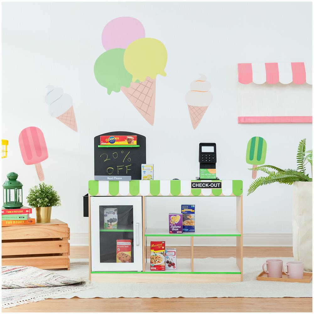 Kids - Cassiere Austin Play Market Stand - Verde / Legno - Td-13206b - Foto 2