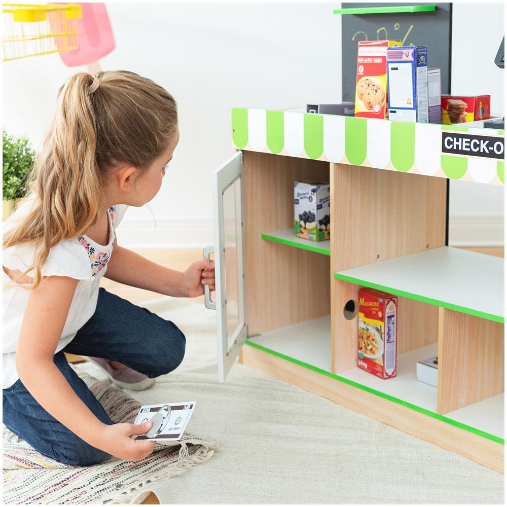 Kids - Cassiere Austin Play Market Stand - Verde / Legno - Td-13206b - Foto 5