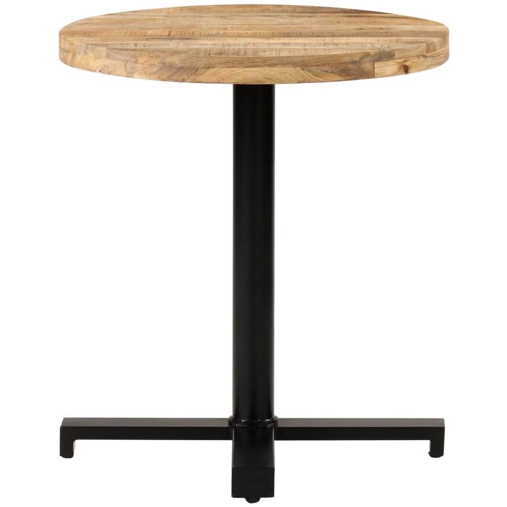 Tavolino Da Bistrot Rotondo 70x75 Cm In Legno Di Mango Grezzo - Foto 2