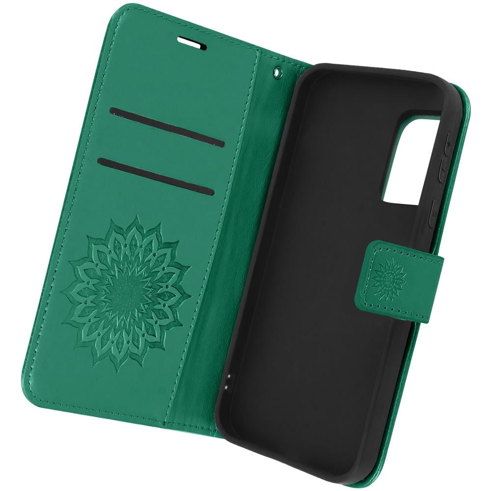 Custodia Portafoglio Samsung Galaxy S20 Fe, Supporto Video Mandala A Fiori Verde - Foto 1