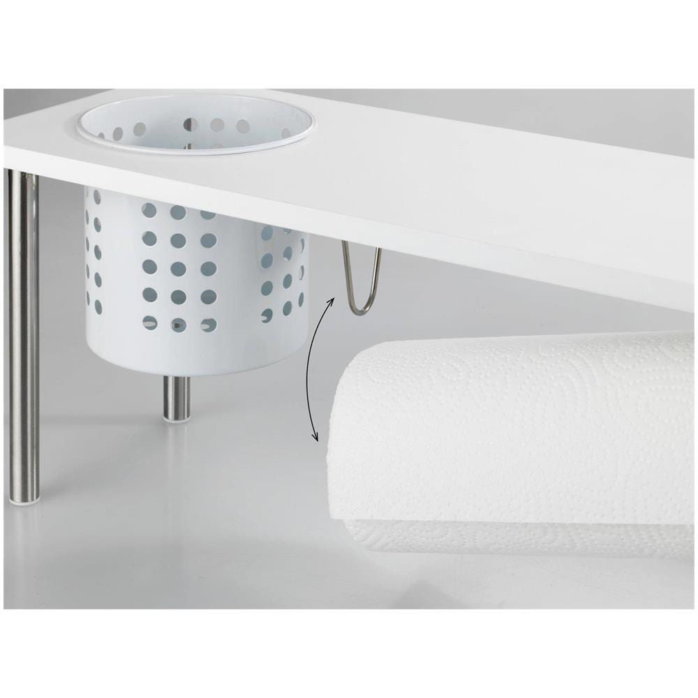 Mensola Da Cucina Con Porta Salviette Blanco, Bianco, - Foto 2