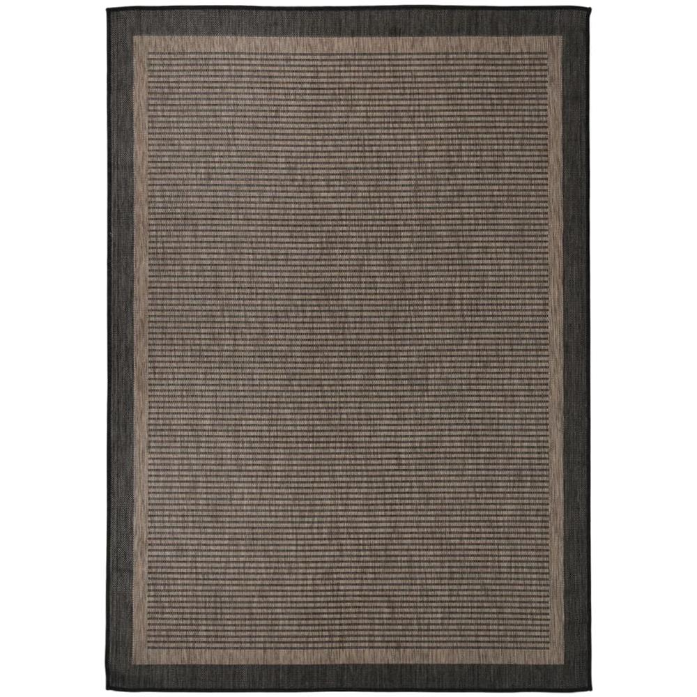 Tappeto Da Esterni A Tessitura Piatta 140x200 Cm Marrone Scuro - Foto 1