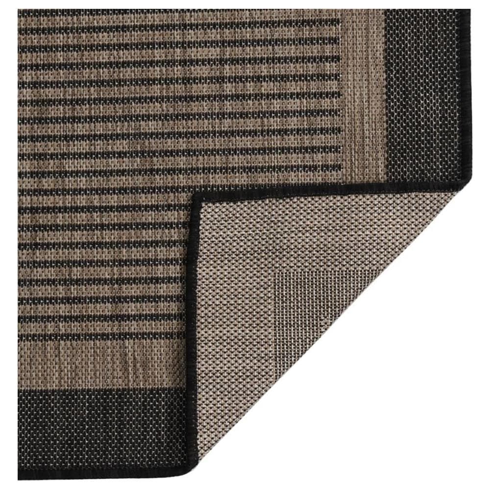 Tappeto Da Esterni A Tessitura Piatta 140x200 Cm Marrone Scuro - Foto 2