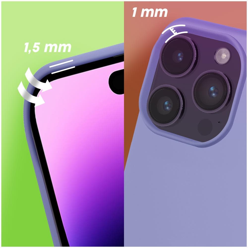 Cover Per Iphone 14 Pro Max Ibrida Semirigida Sottile Leggera Lilla - Foto 5