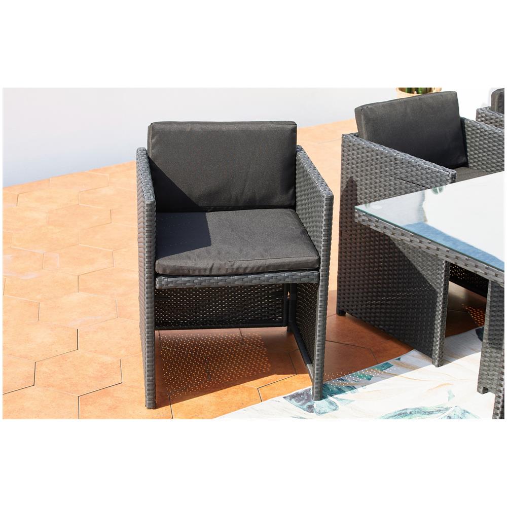 Salotto Da Giardino A Incasso 10 Posti Resina Intrecciata Nero/nero Miami - Foto 8