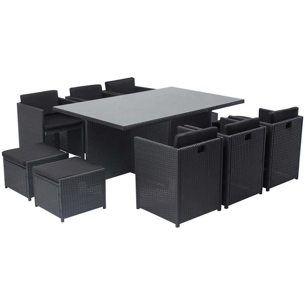 Salotto Da Giardino A Incasso 10 Posti Resina Intrecciata Nero/nero Miami - Foto 1