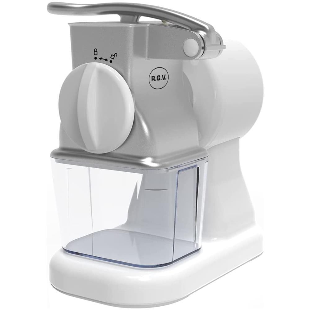 Grattugia Elettrica Robusta Junior con Rullo in Acciaio Inox Potenza 150 W Contenitore Estraibile con Coperchio Salvafreschezza Colore Bianco - Foto 1