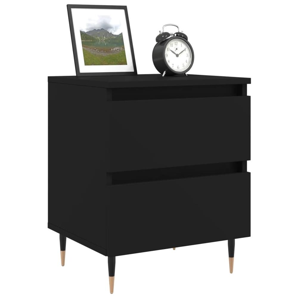 Comodino Nero 40x35x50 Cm In Legno Multistrato - Foto 3
