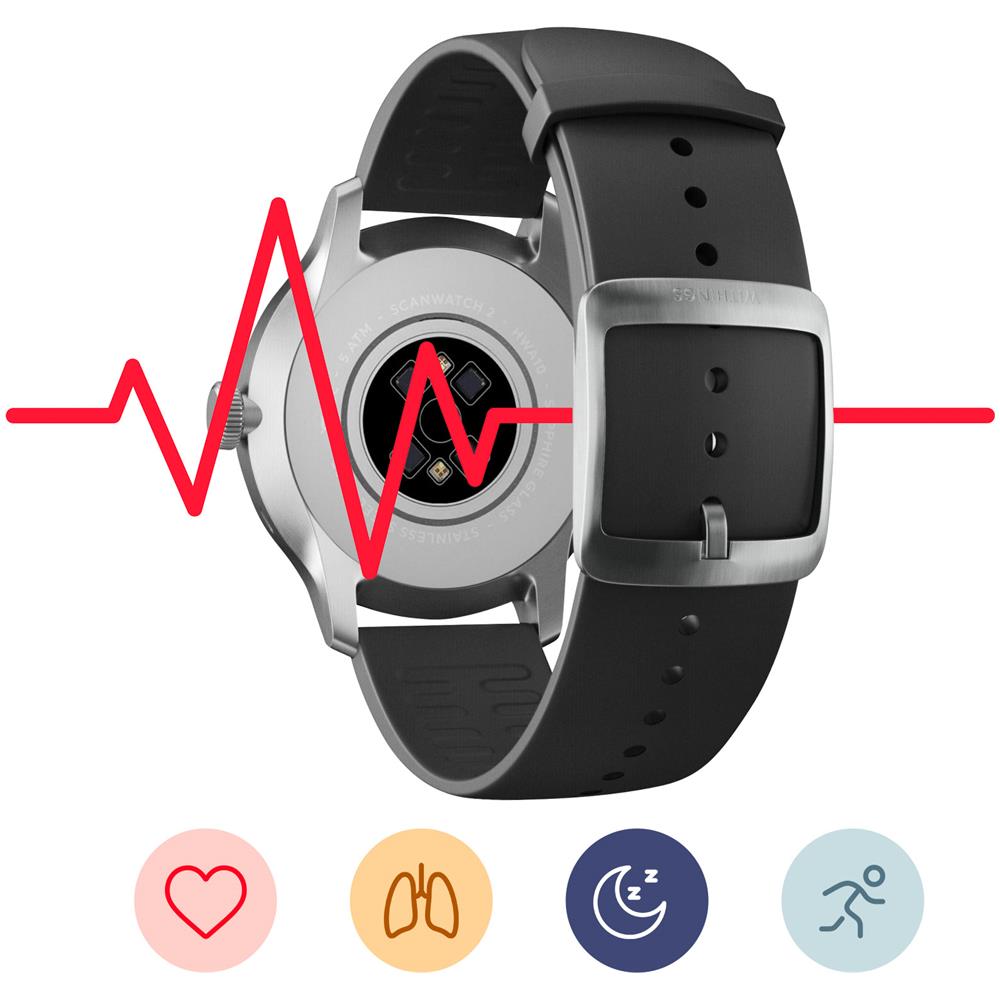 Smartwatch Scanwatch 2 42mm Elegante Con Sensori All'avanguardia, Nero / Argento - Foto 5